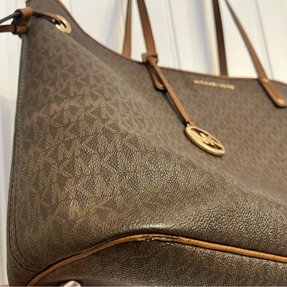 Michael Kors Dark Brown Signature Tote - Picture 9 of 9
